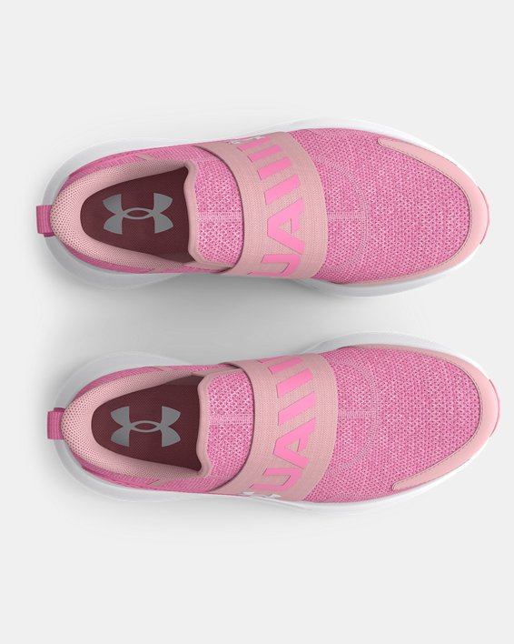 Girls' Grade School UA Surge 3 Slip Running Shoes, Pink, pdpMainDesktop image number 2